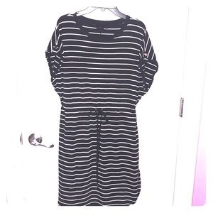 Black and White striped dress.